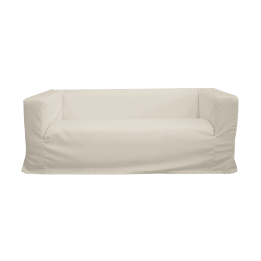 White 3er Sofa bodenlang
